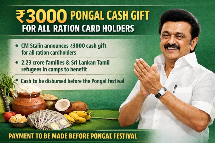₹3,000 Pongal Gift for All Ration Cardholders: CM Stalin Announces
