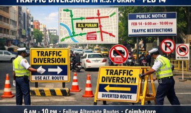 Traffic Diversions Announced in R.S. Puram for Coimbatore Blast Memorial Day