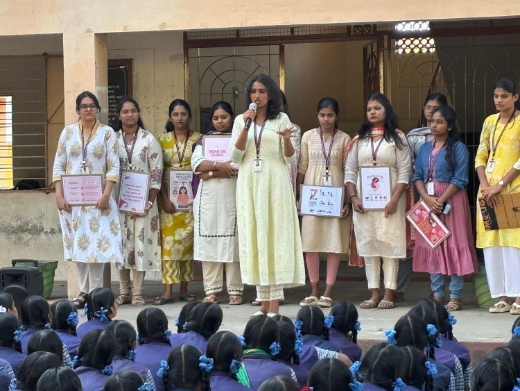 Dr GRD College Students embark on Menstrual Health Awareness at GGHSS Sulur