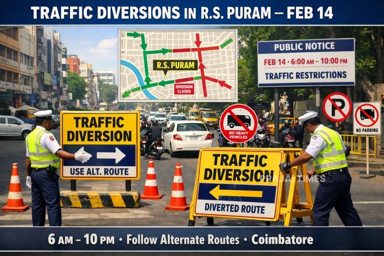 Traffic Diversions Announced in R.S. Puram for Coimbatore Blast Memorial Day