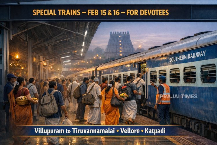 Special Trains Announced to Tiruvannamalai for Maha Shivaratri