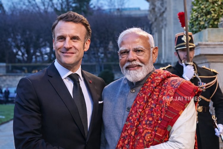 French President Emmanuel Macron Arrives in India, Meets PM Modi