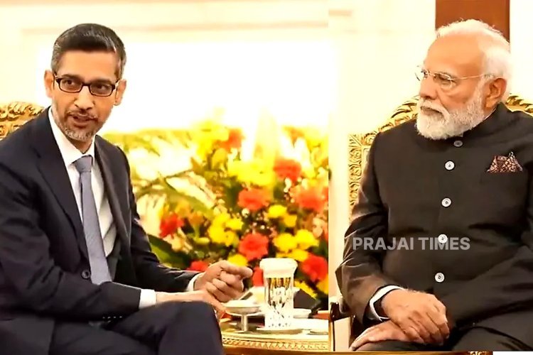 PM Narendra Modi Meets Google CEO Sundar Pichai in New Delhi
