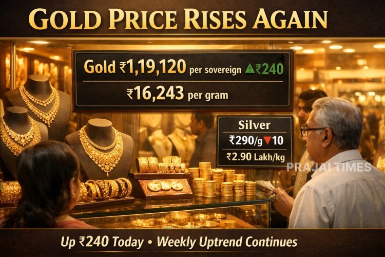 Gold Price Rises ₹240 Per Sovereign on Tuesday Morning; Silver Slightly Falls