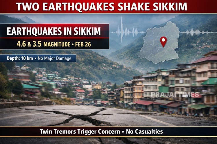 Two Consecutive Earthquakes Jolt Sikkim; No Major Damage Reported