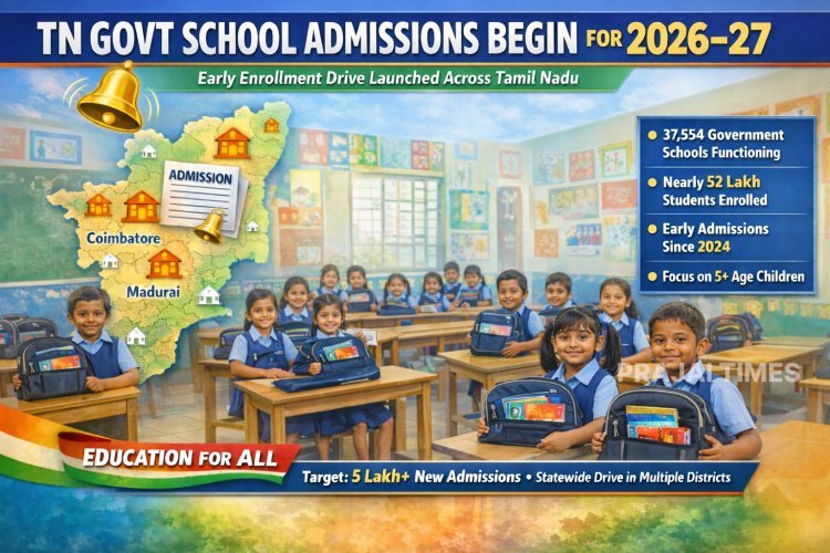 Student Admissions Begin in Tamil Nadu Government Schools for Academic Year 2026–27