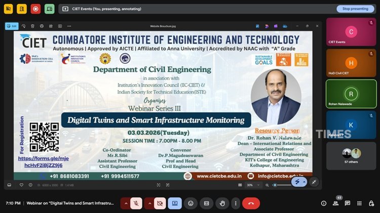 Webinar on Digital Twins and Smart Infrastructure Monitoring Held at CIET