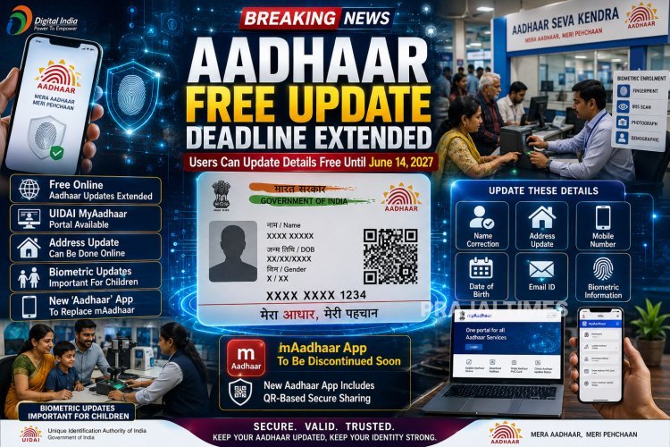 Free Aadhaar Update Facility Extended Until June 14, 2027