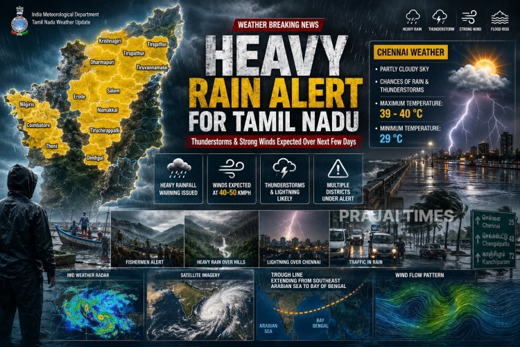Heavy Rain Likely in Several Tamil Nadu Districts, Chennai Weather to Remain Cloudy