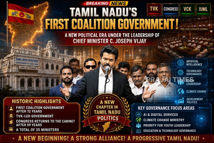 Tamil Nadu Gets First Coalition Government as CM C. Joseph Vijay Expands TVK Cabinet to 35 Ministers