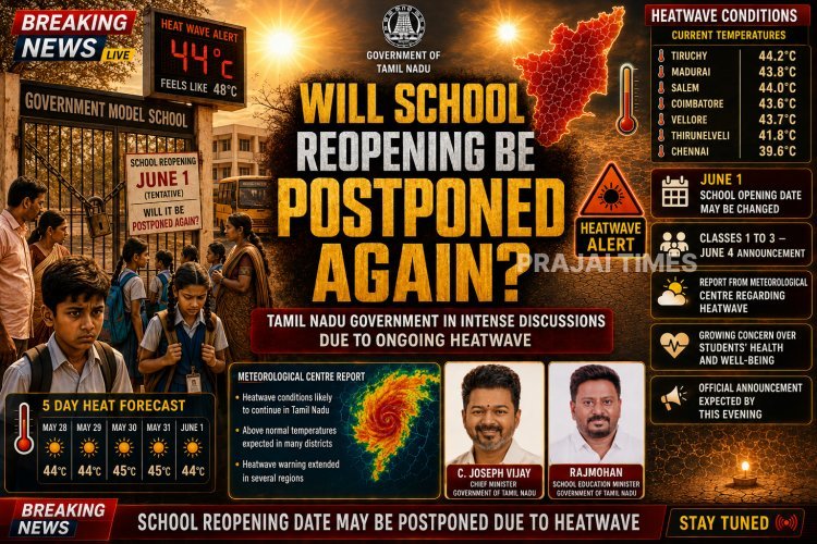 Tamil Nadu School Reopening May Be Delayed Due to Continuing Heatwave