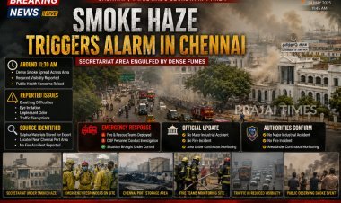 Smoke Scare Near Chennai Secretariat Traced to Sulphur Chemical Emissions at Port Area