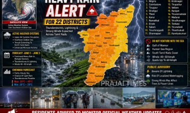 Heavy Rain Alert for 22 Districts in Tamil Nadu Today; IMD Warns of Thunderstorms and Strong Winds