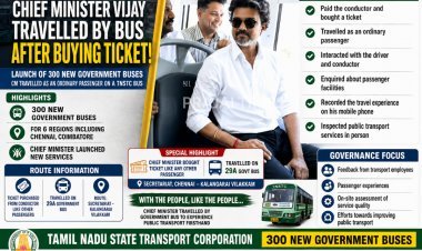 Tamil Nadu Chief Minister Joseph Vijay Travels by Government Bus, Purchases Ticket Like a Regular Passenger
