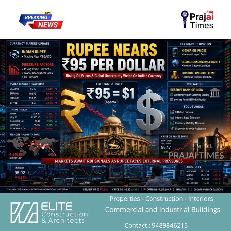 Indian Rupee Holds Near ₹95 Against US Dollar Amid Global Uncertainty