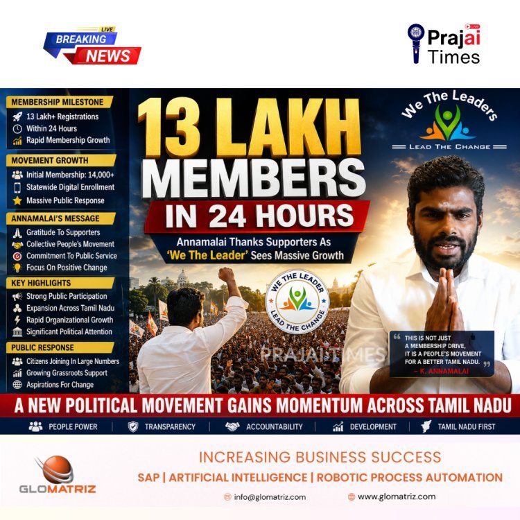 Annamalai Claims 13 Lakh Members Joined ‘We The Leader’ Movement Within 24 Hours