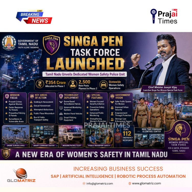 Tamil Nadu Launches 'Singa Pen' Women Special Task Force; ₹354 Crore Allocated in First Phase