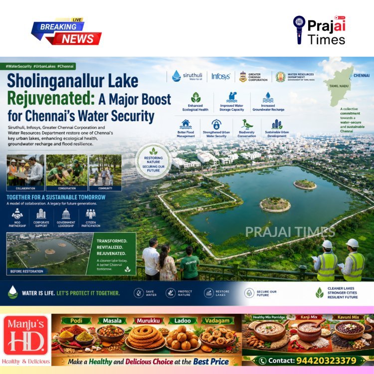Siruthuli and Infosys Rejuvenate Chennai’s Sholinganallur Lake in Major Water Conservation Milestone