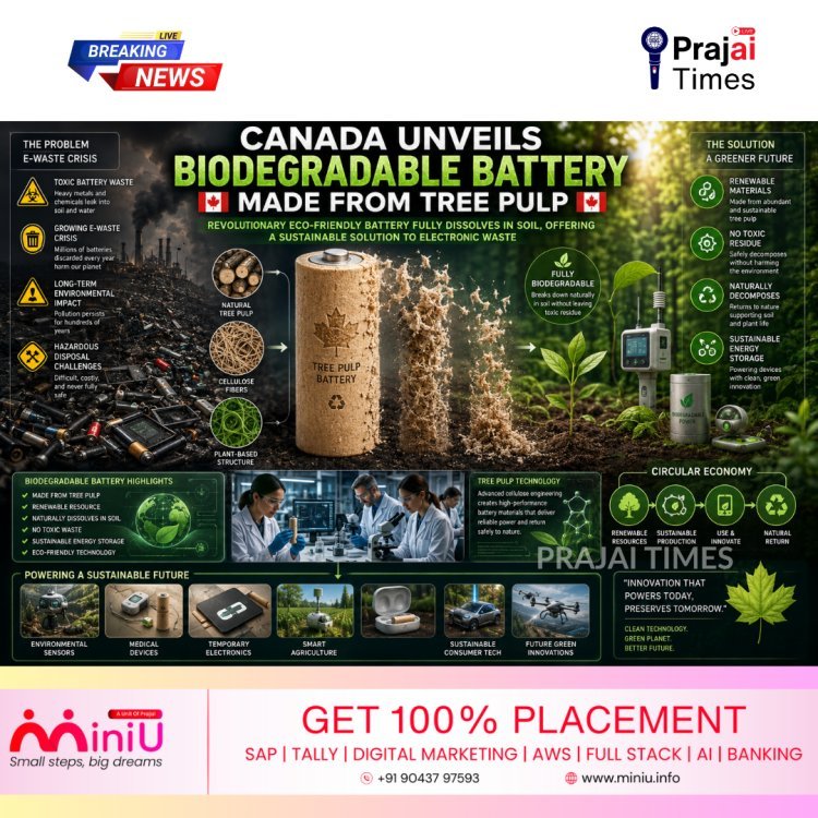 Canada Develops Biodegradable Battery Made from Tree Pulp That Dissolves Naturally in Soil