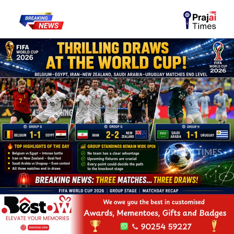 Belgium, Egypt, Iran, New Zealand, Saudi Arabia and Uruguay Share Points in FIFA World Cup 2026