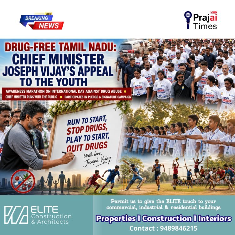 Tamil Nadu CM Joseph Vijay Leads Anti-Drug Awareness Run, Urges Youth to Choose Sports Over Drugs
