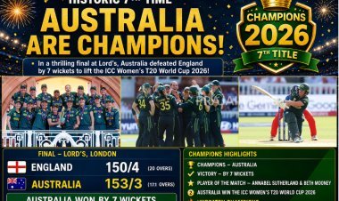 AUSTRALIA OVERPOWER ENGLAND TO LIFT THEIR 7th WOMENs T20 WORLD CUP
