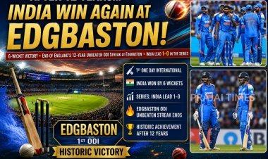 India Beat England by 6 Wickets in 1st ODI, End 12-Year Unbeaten Streak at Edgbaston