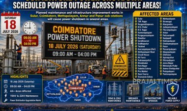 Coimbatore Power Shutdown on July 18: TANGEDCO Announces Scheduled Outage Across Multiple Areas