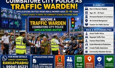 Coimbatore City Police Invites Applications for Traffic Wardens: Eligibility and Contact Details