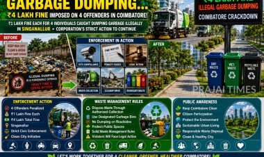 Coimbatore Cracks Down on Illegal Garbage Dumping: ₹4 Lakh Fine Imposed on Four Offenders