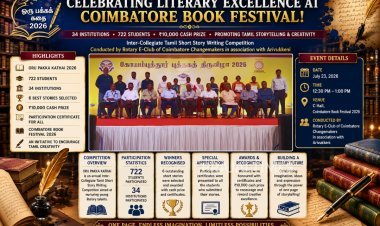 ORU PAKKA KATHAI winners honoured by Rotary at Coimbatore Book Festival 2026