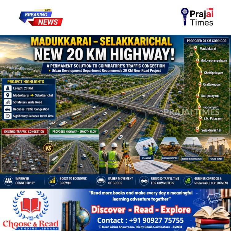 New 20-km Highway Proposed to Ease Traffic Congestion in Coimbatore