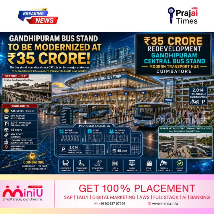 Coimbatore Gandhipuram Central Bus Stand to Get ₹35 Crore Modern Makeover