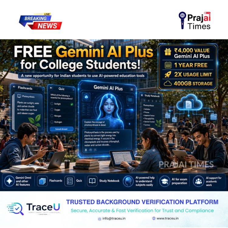 Google Gemini AI Plus Free for College Students in India: Get 1 Year of AI Benefits Worth ₹4,000