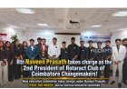 Naveen Prasath Takes Charge as 2nd President of Rotaract Club of Coimbatore Changemakers