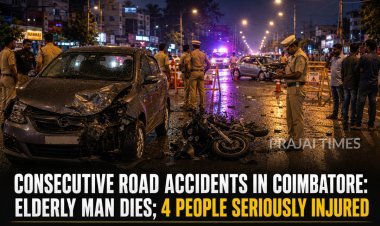 Four Separate Road Accidents in Coimbatore; Elderly Man Killed, 4 Seriously Injured
