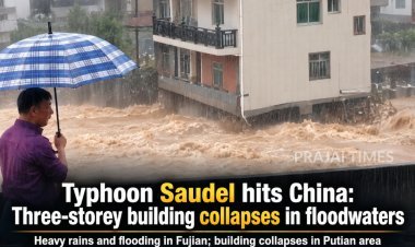 Typhoon Saudel Hits China: Three-Storey Building Collapses Amid Severe Flooding