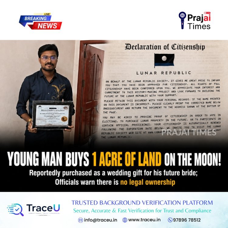 Tamil Nadu Youth Allegedly Buys One Acre of Land on the Moon as a Wedding Gift