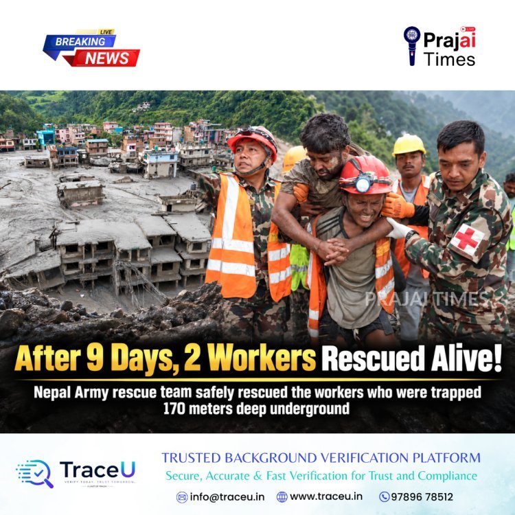 Two Workers Rescued Alive After 9 Days Trapped in Nepal Hydropower Tunnel