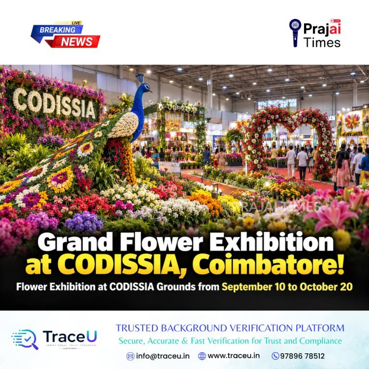 Grand Flower Exhibition to Be Held at Codissia Grounds in Coimbatore from September 10