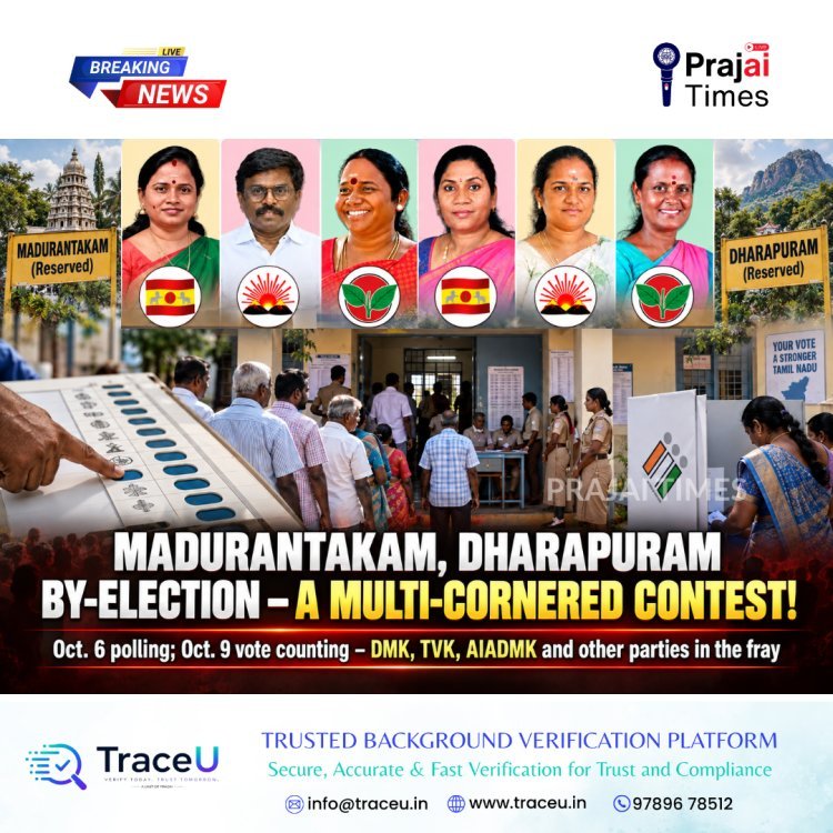 Tamil Nadu By-Elections 2026: Four-Way Contest in Madurantakam and Dharapuram