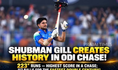 Shubman Gill Creates History with 223* in Record-Breaking ODI Chase
